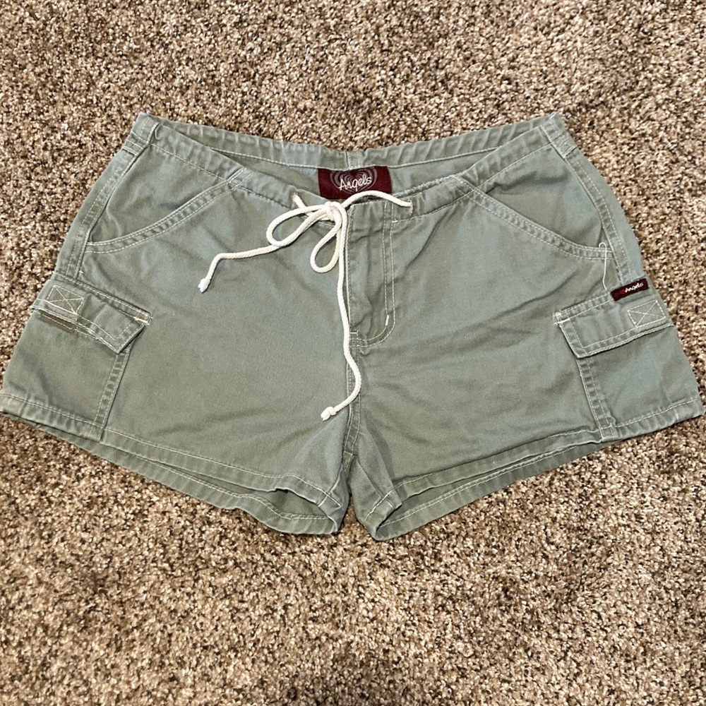 Angels Y2K Olive Green Cargo Drawstring Shorts